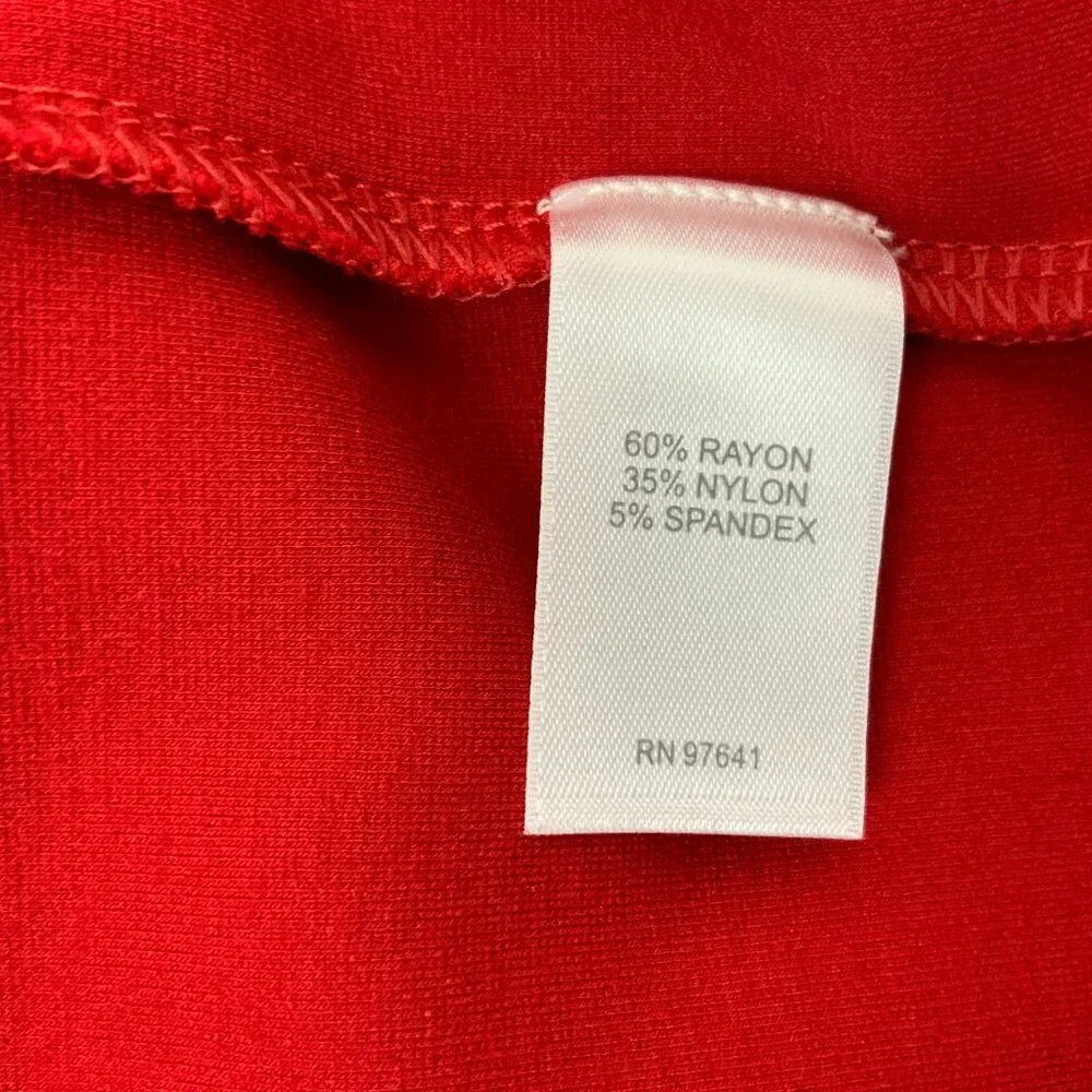 J Jill Simple Elegance Puff Sleeves Dress In Red Cherry Size 2XL - Picture 15 of 16